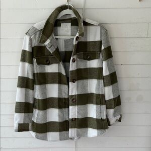 Caslon green plaid shacket size L